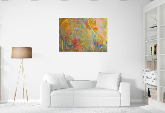 "Weightlessness" Diptych art Original art Oil on canvas Contemporary home decor.