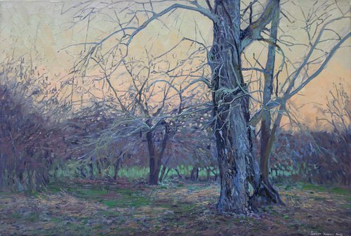 April evening near the poplar by Simon Kozhin