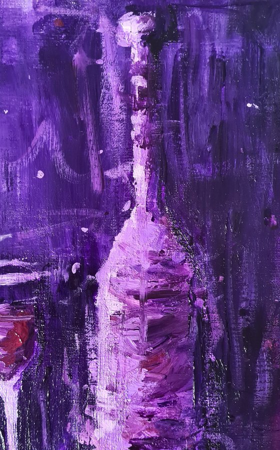 Purple Bottle and Glasses