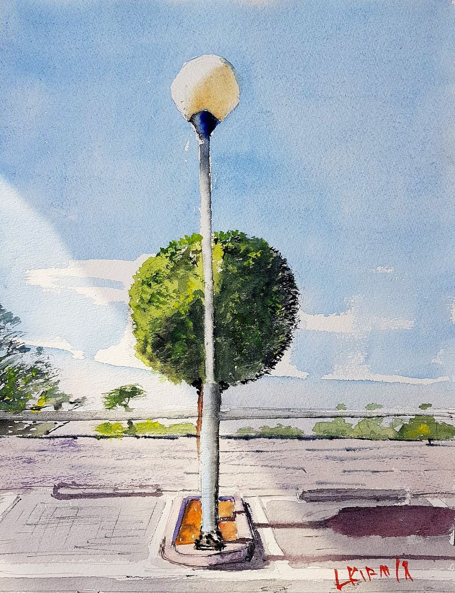 Impressionistic Botanical Watercolour By Leonid Kirnus, 9 X 12", The Spheres, Original Artwork