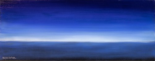Blue horizon - oil painting landscape by Fabienne Monestier