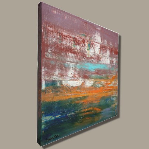 abstract-geometric painting 80x80 cm-large wall art-title-c811 by Sauro Bos