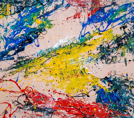 - Levi N-2 - Style of JACKSON POLLOCK. Abstract Expressionism Painting