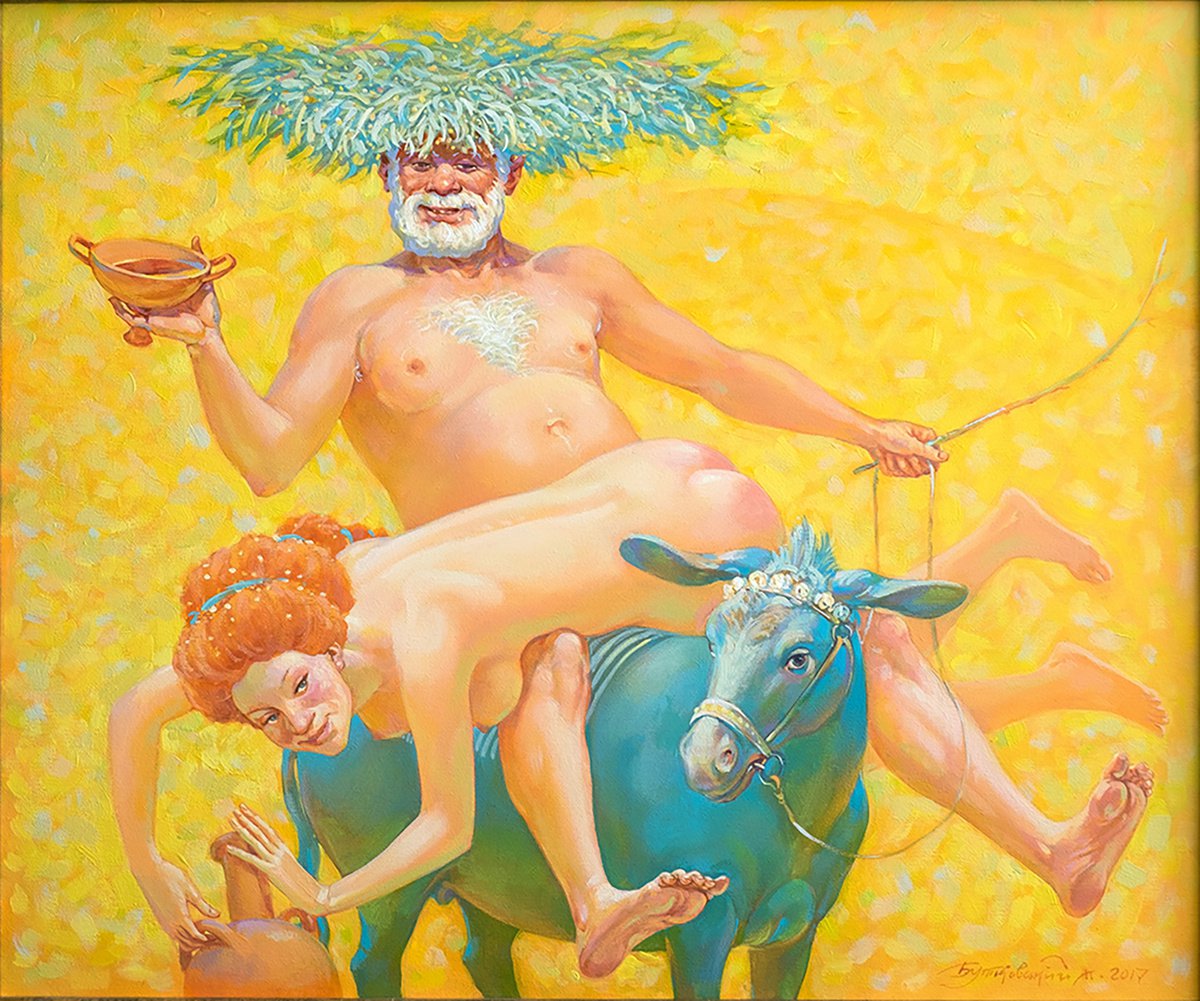 Impressionistic Portrait Acrylic Painting By Nicolay Vydcovsky, 24 X 20", Adult Toys, Original Artwork