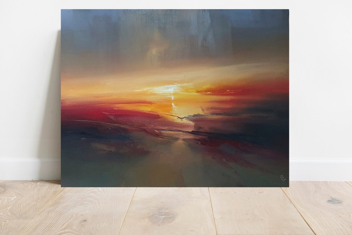 Abstract Landscape Acrylic Painting By Ivan Grozdanovski, 37 X 29, I Miss Light On My Chest, Original Artwork