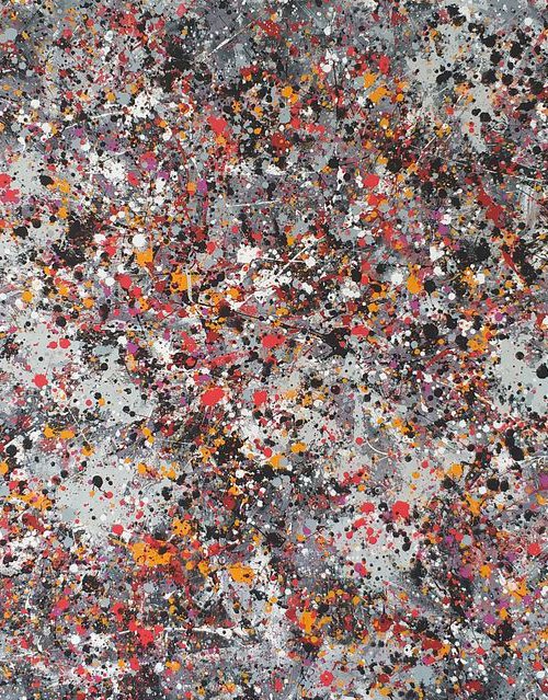Abstract J. Pollock style acrylic on canvas by M.Y. by Max Yaskin