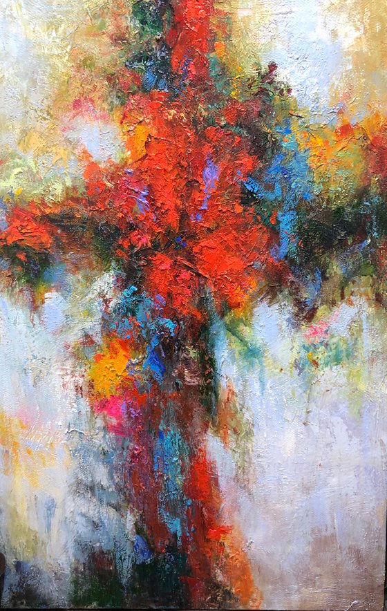 "Abstraction 21" size 60x90cm;  canvas, oil.  Free shipping