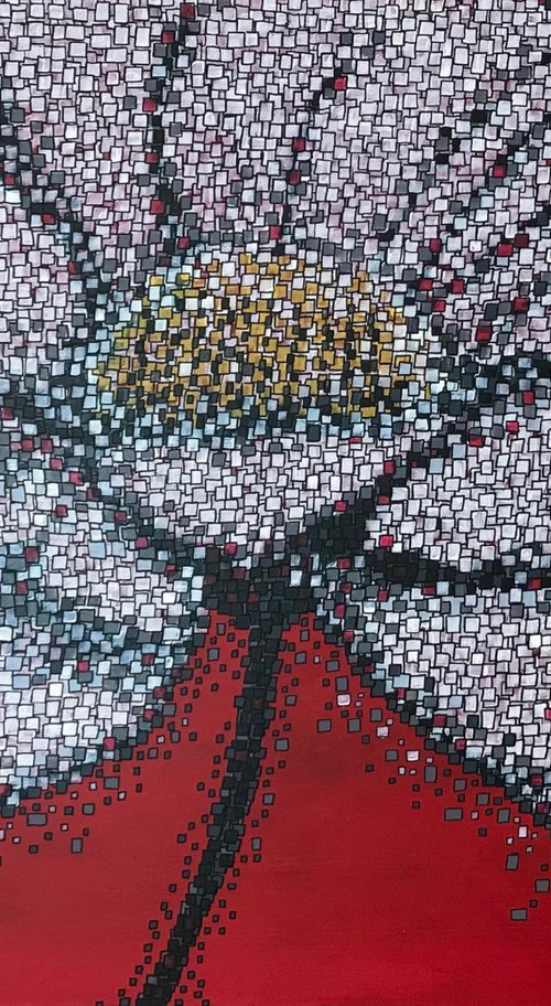 FLOWER ON RED - CZ21038 by Carol Zsolt