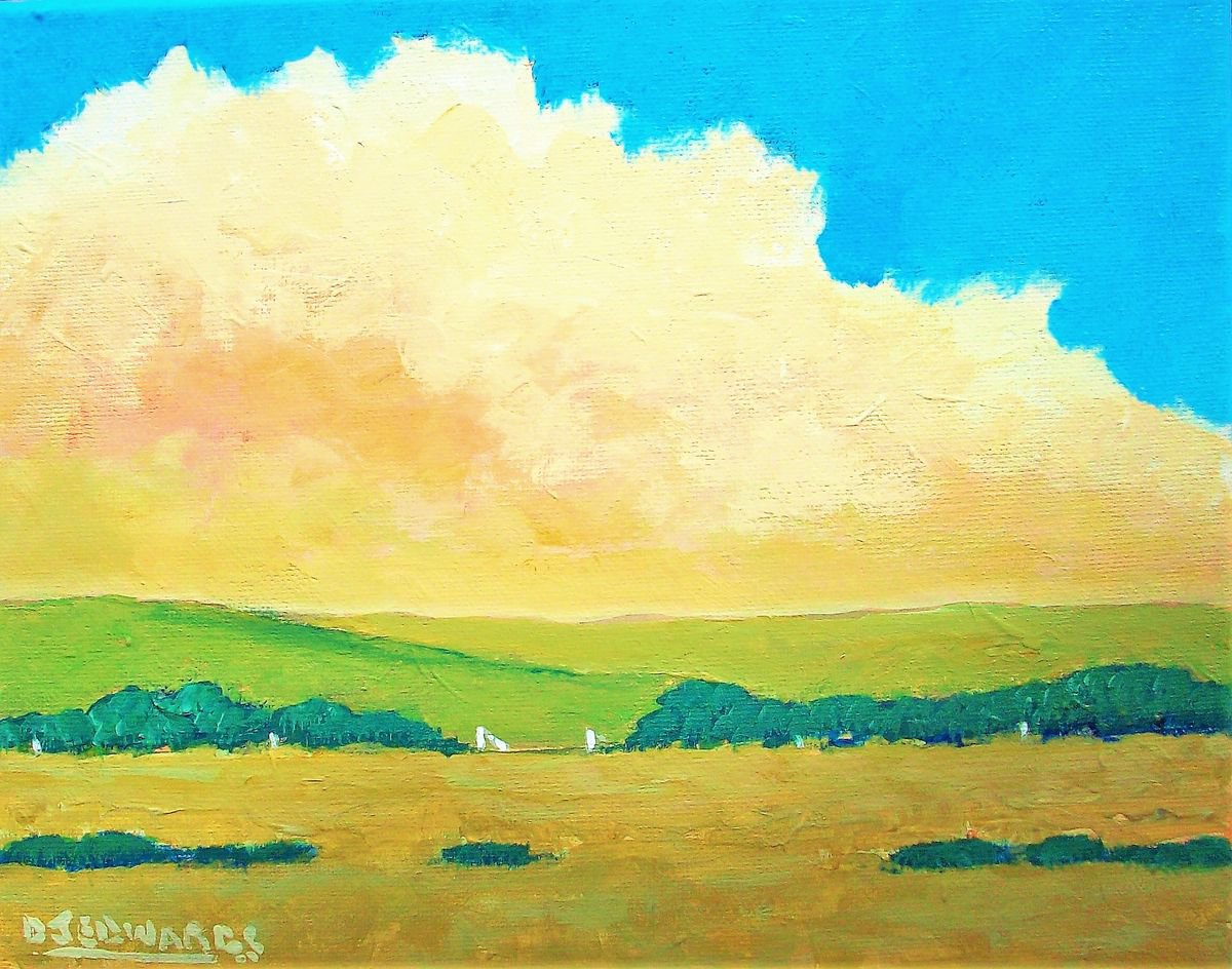 Impressionistic Landscape Acrylic Painting By David J Edwards, 10 X 8, Old Broken Gate, Original Artwork