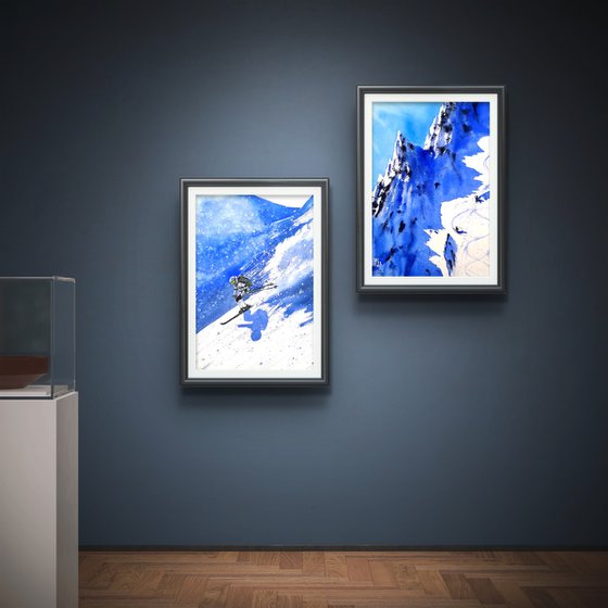 Skiers in the Alps mountians