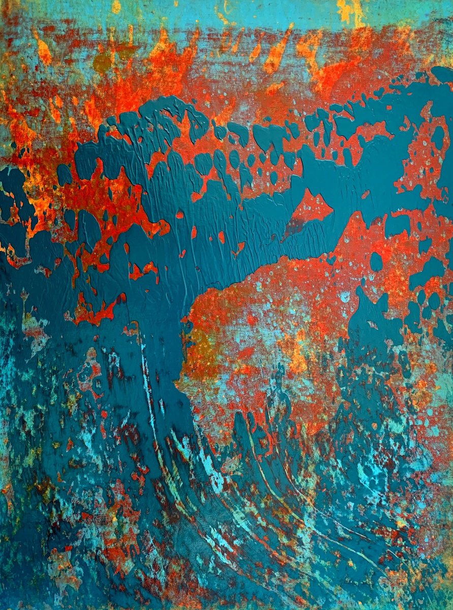 Abstract Acrylic Painting By Richard Heys, 13 X 17", Stolen Time 124, Original Artwork