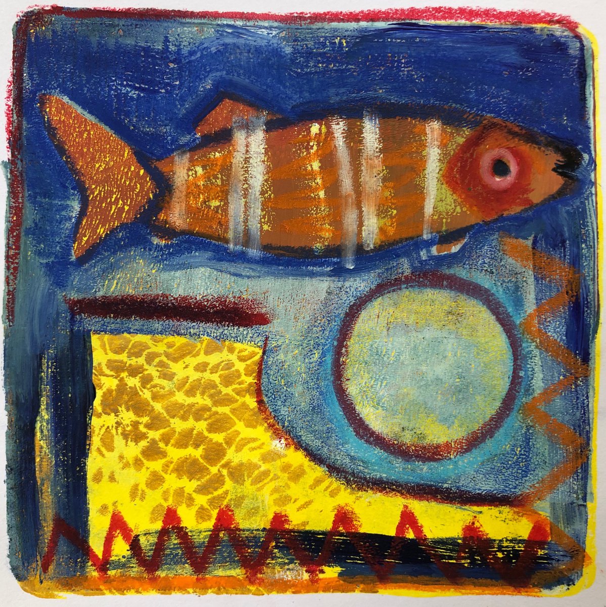 Fish Monoprint 3 by Annie Meier
