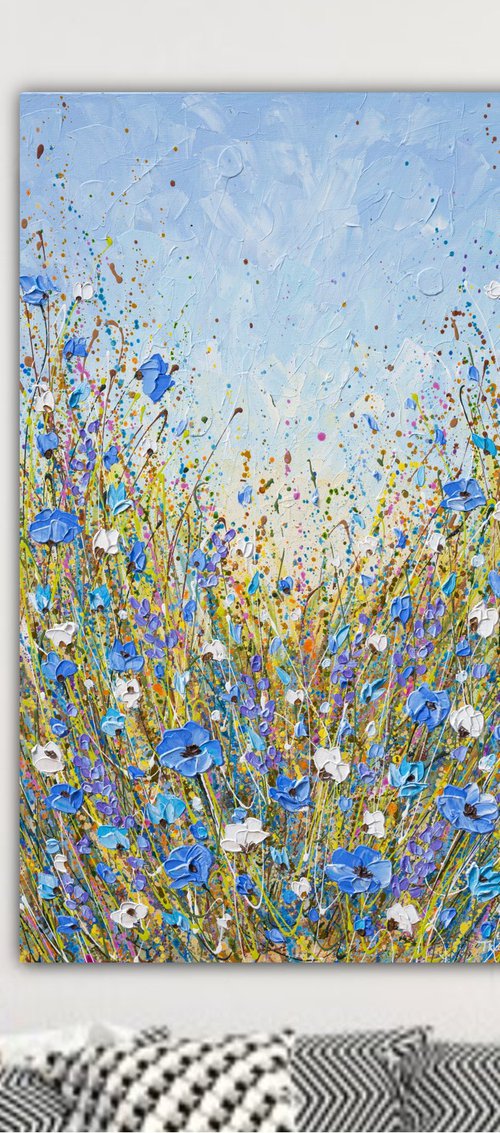 Calming Blue Flowers by Olga Tkachyk