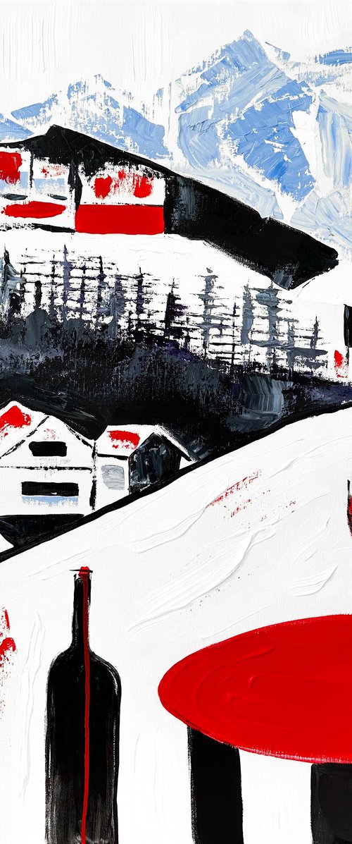 Après-Ski Wine Delight in the Snowy Alps by Kristina Mallen