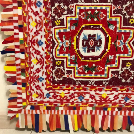 Mosaic red ornament " Carpet"
