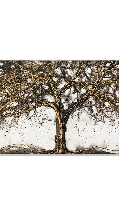 Magic Gold Tree XL I  50cm x 150cm by Carol Wood