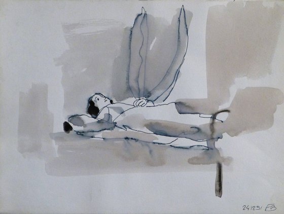Woman in Bed 1, 24x32 cm