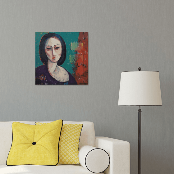 Mood (50x50cm,  oil painting, ready to hang)