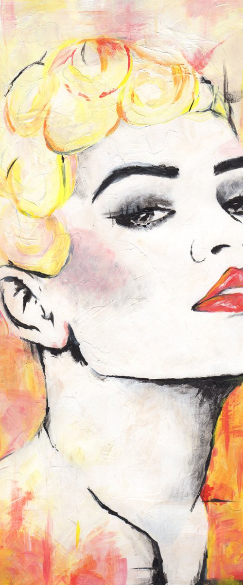 beautiful rihanna in acrylic paint on paper by Renske Karlien Hercules