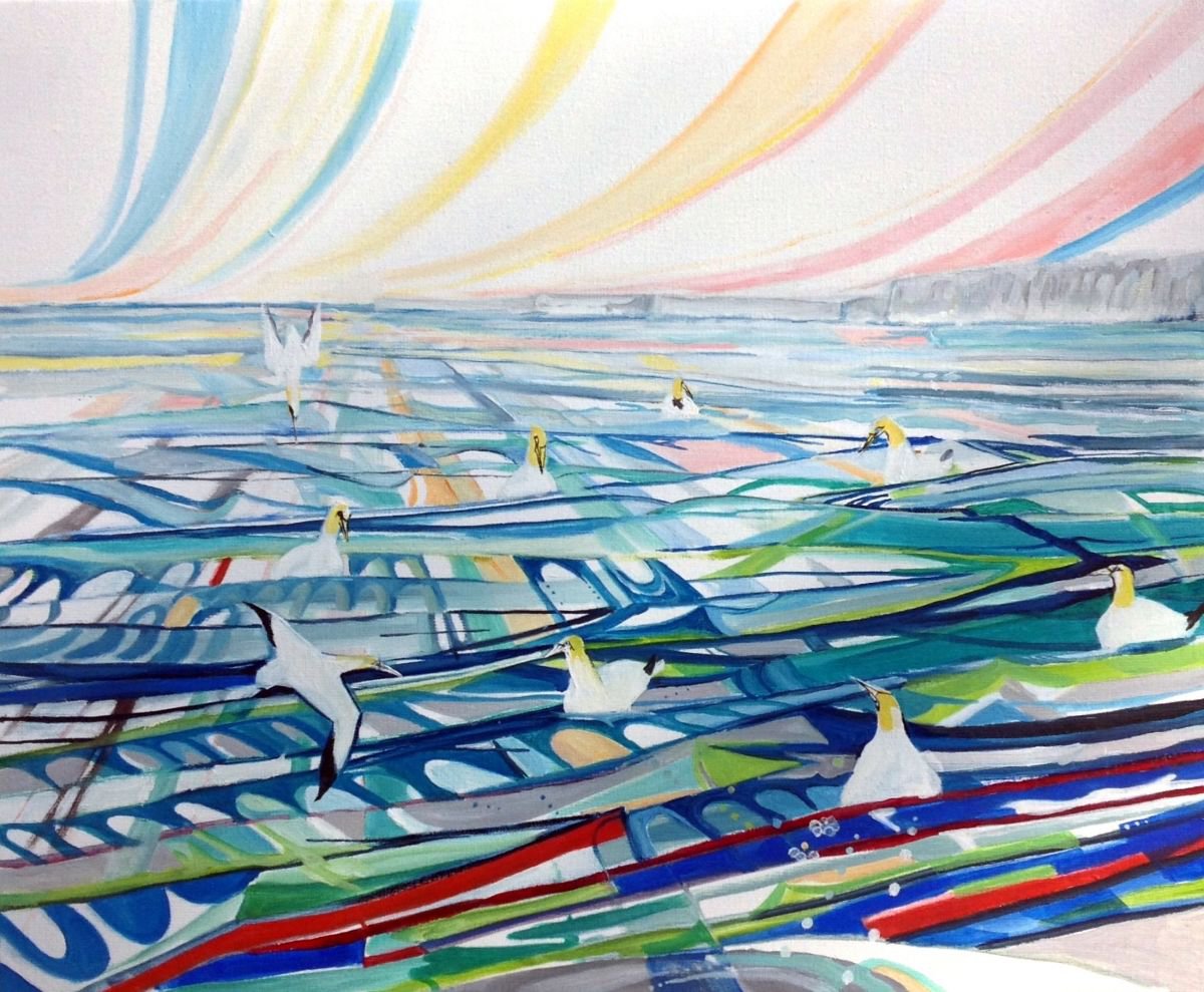 Animal Oil Painting By Chris Walker, 24 X 19, Flamborough Head, Original Artwork