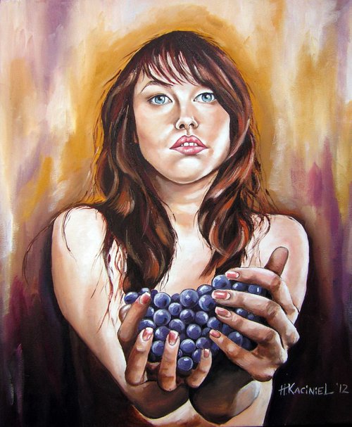 " Girl with grapes " by Hanna Kaciniel