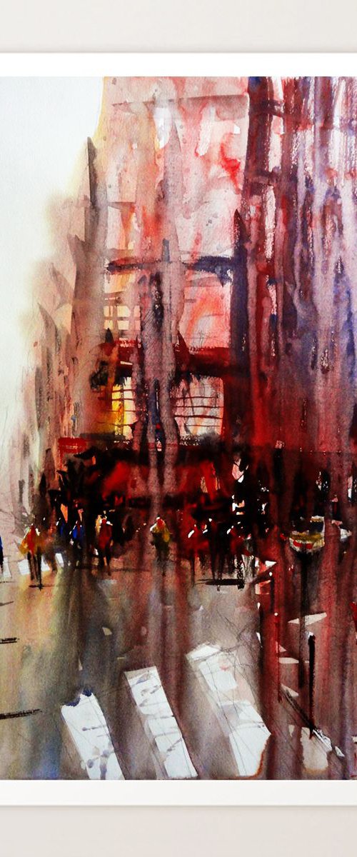 Watercolor - Paris atmospheric #3 by Nicolas Jolly