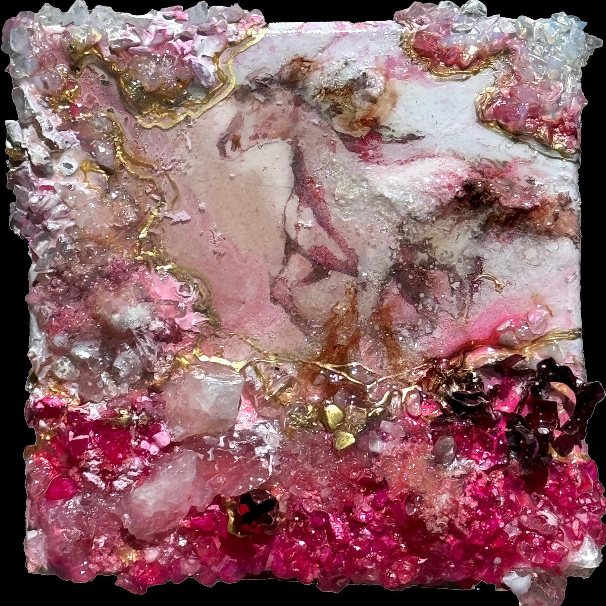 Expressive Animal Painting By Lana Frey, 8 X 8", The Shape Of Unspoken, Original Artwork