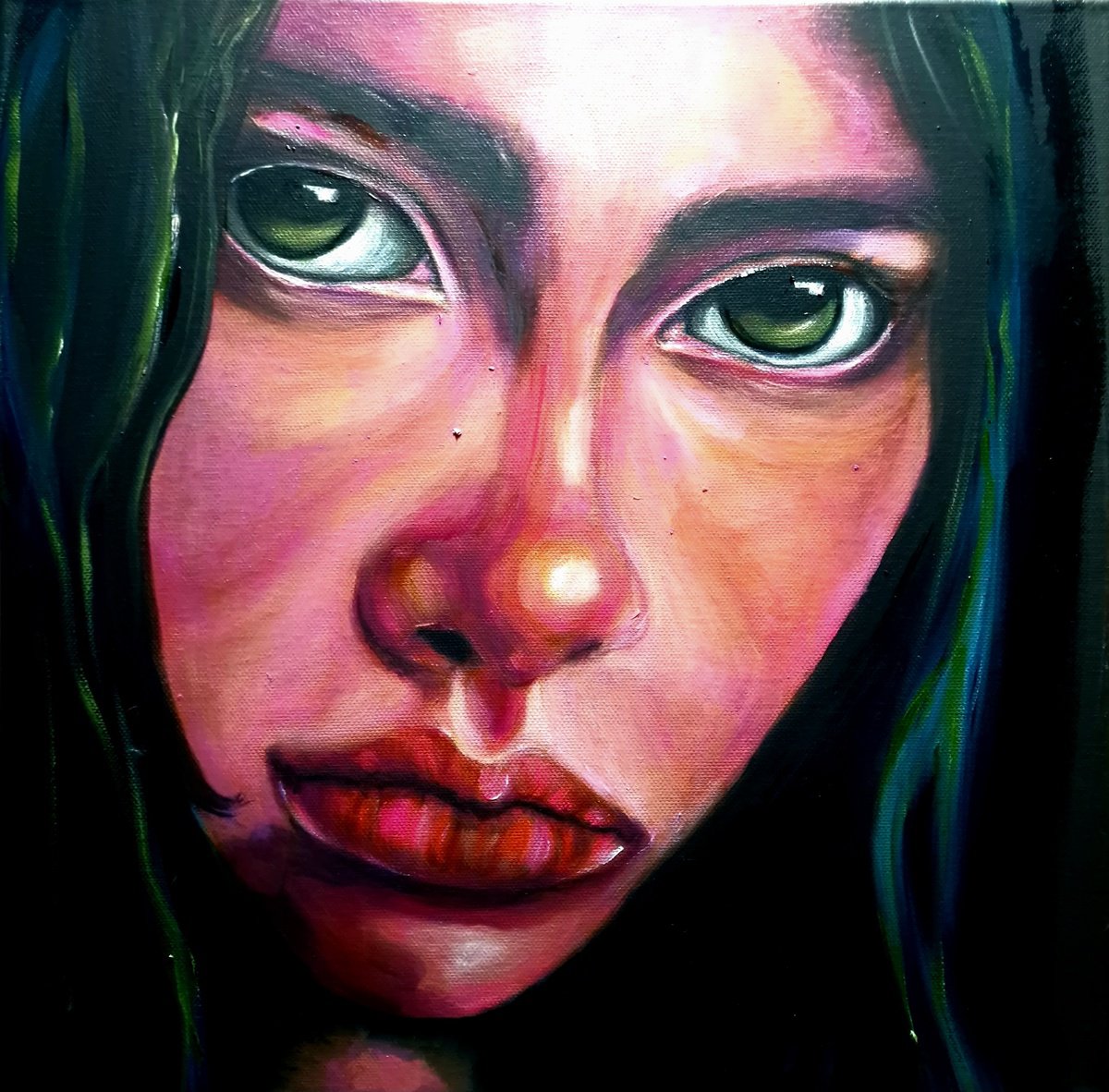 Expressive Oil Painting , Far Behind By Leezee Lee ( Georgiana L. Nicolae), 16 X 16, Artwork For Sale On Artfinder
