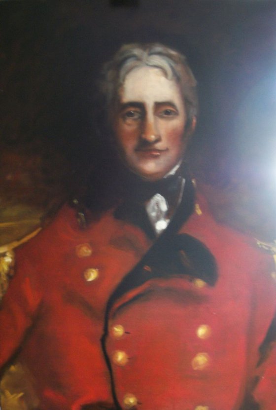 Man in Red Military Uniform (Oil on Canvas 30x20 inch)