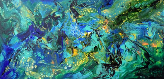 Summer night - large modern abstract painting art