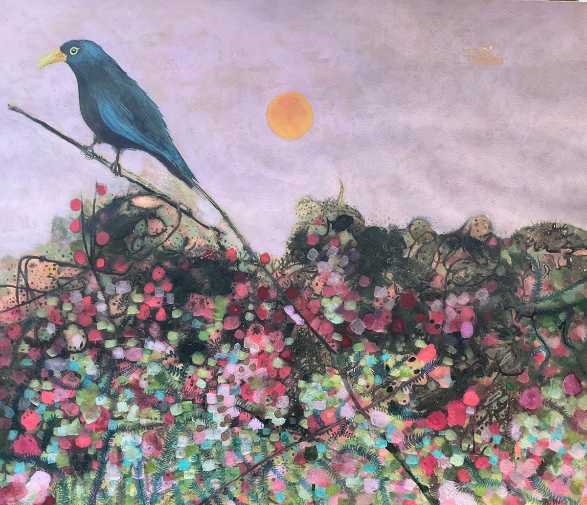 Impressionistic Animal Watercolour By Gwendolyn Fleming, 23 X 19, In The Bushes, Original Artwork