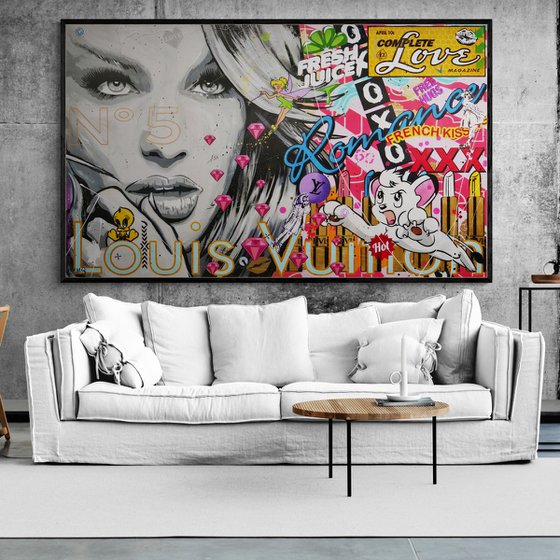 Spellbound Romance 200cm x 120cm Textured Urban Pop Art