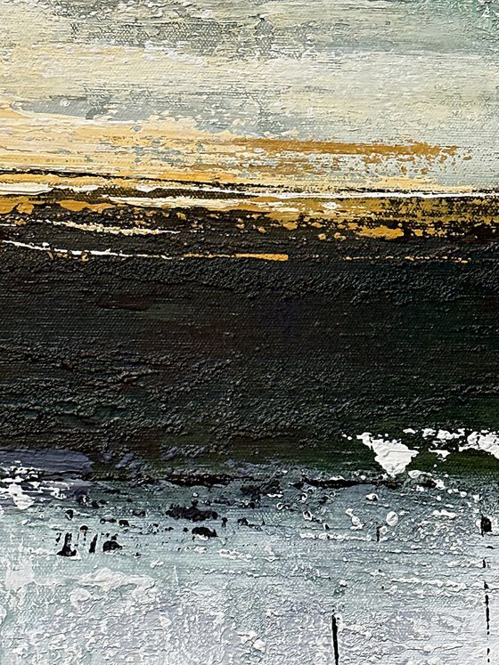 Ochre Light Across Green Depths