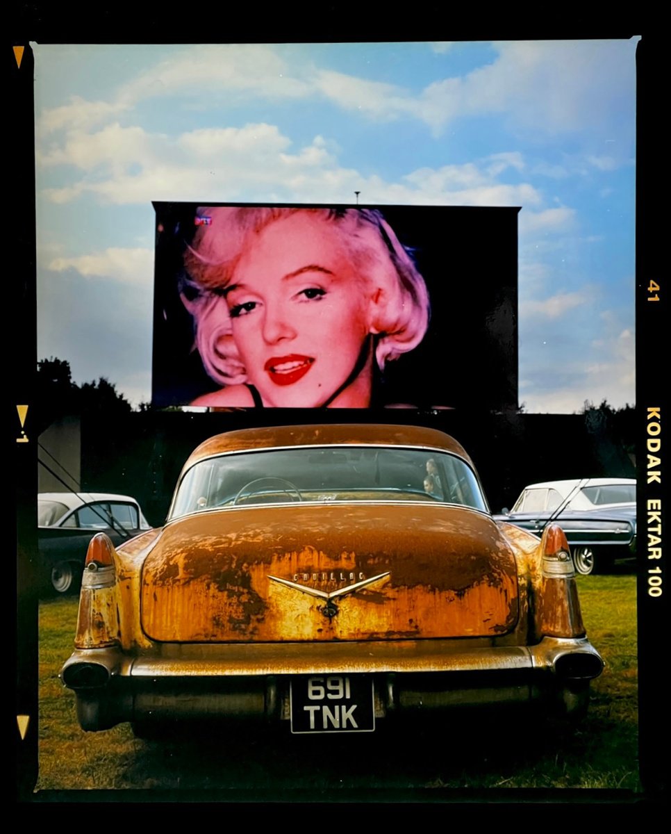 Urban And Pop Portrait Photograph By Richard Heeps, 23 X 27", Cadillac At The Drive-In, Original Artwork