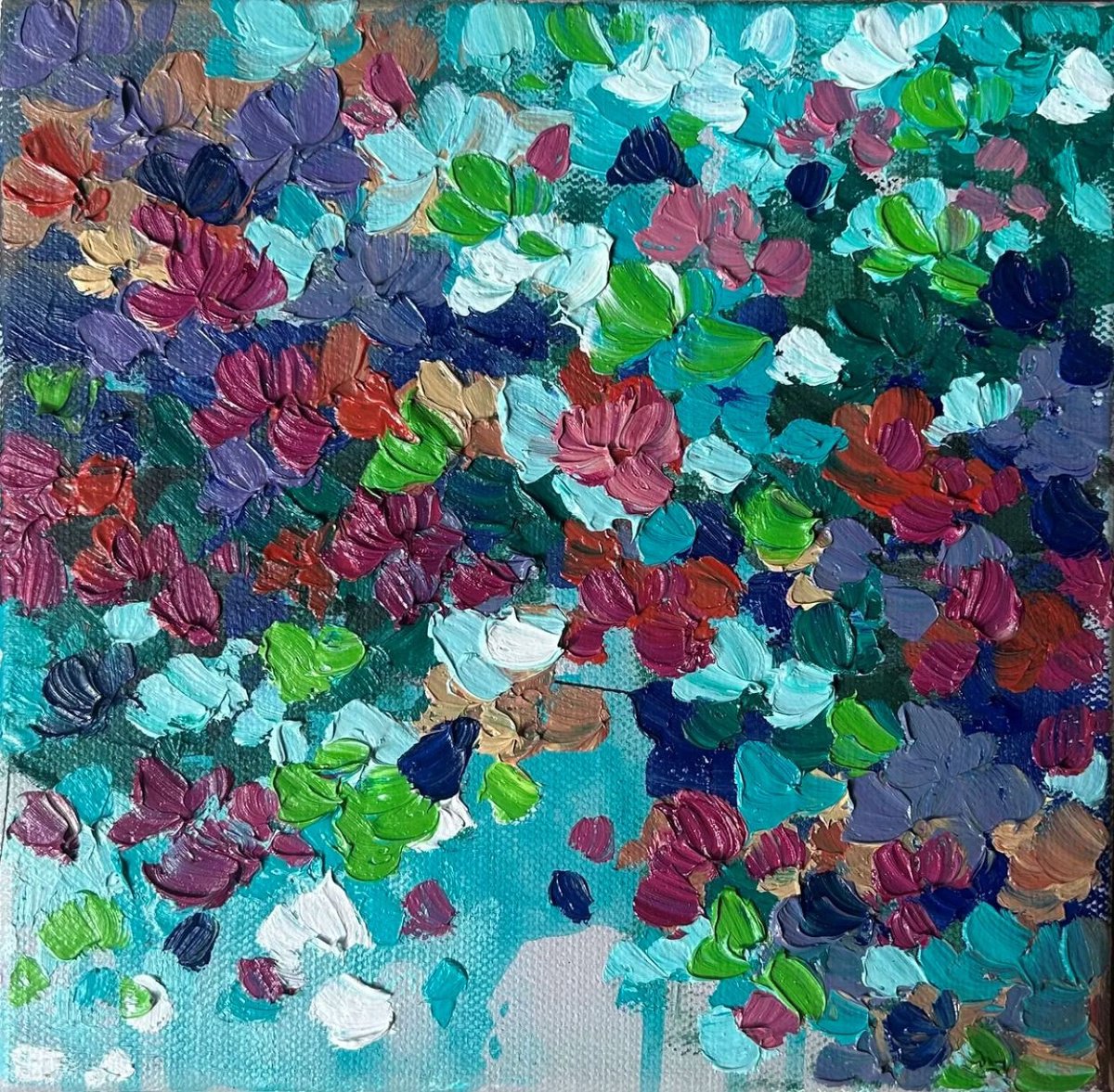 Abstract Acrylic Painting By Belinda Nadwie, 9 X 9, In Your Heart, Original Artwork