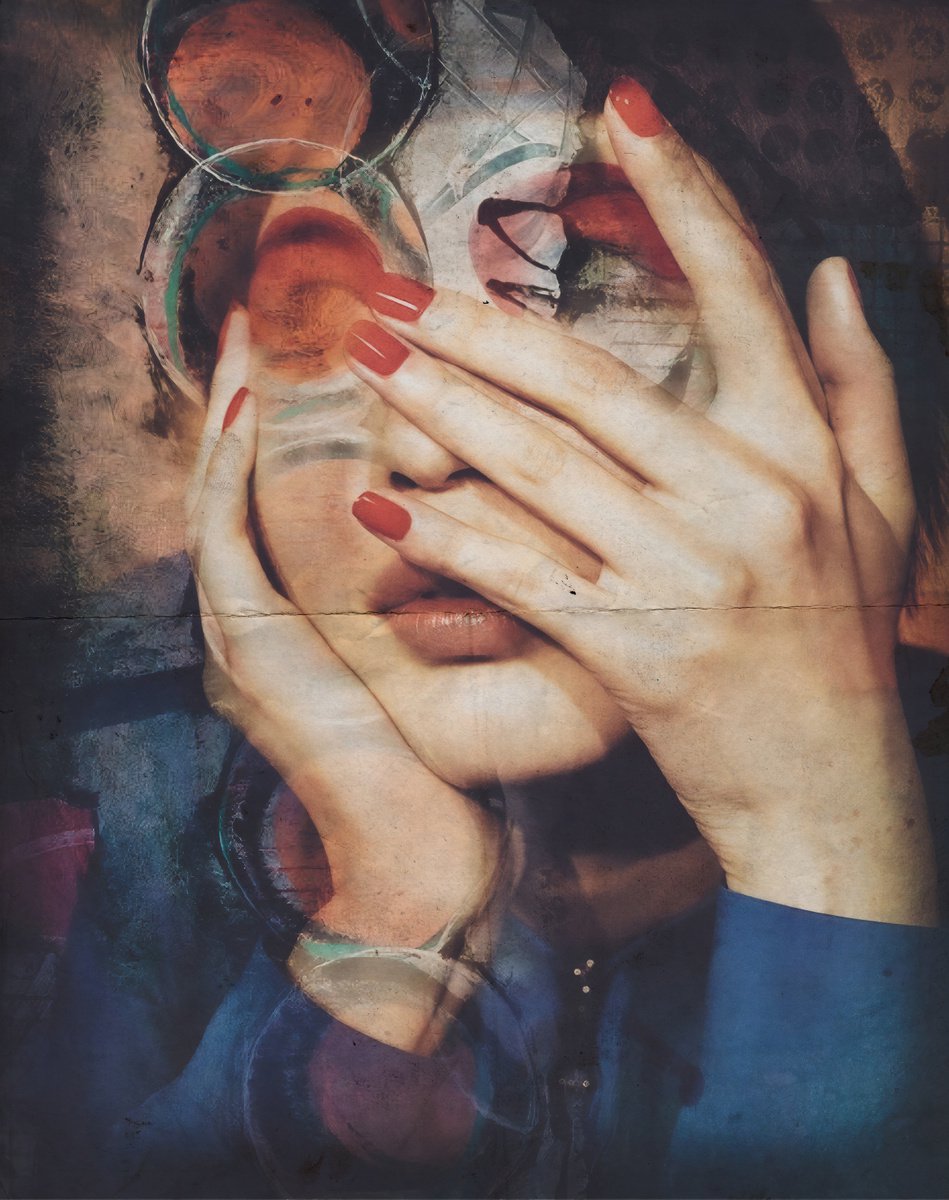 Art Color Face Vol. 37 - Facepalm II. Art portrait on canvas by Elmira Namazova