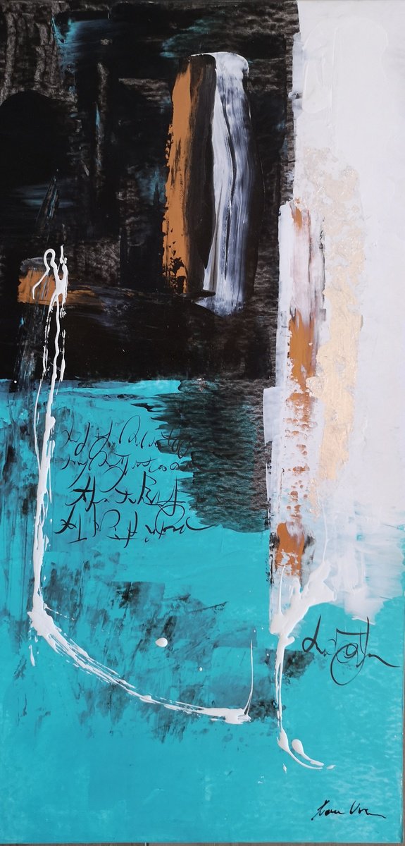 Abstract Acrylic Painting By Ivana Urso, 10 X 20, Informal Abstract, Original Artwork