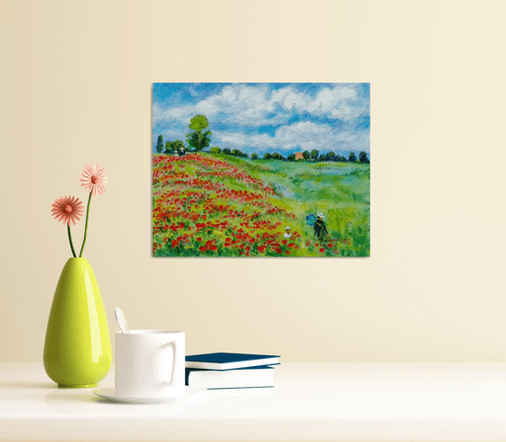 Poppy fields in summer