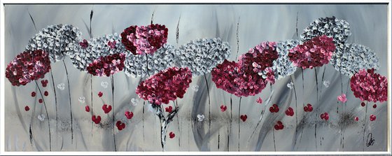 Hydrangea II - Abstract acrylic painting, Abstract Flowers