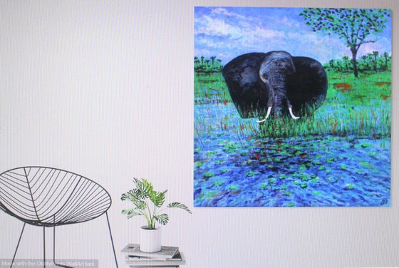 Okavango Delta I ( Large 40" x40" - 102cm x 102cm)