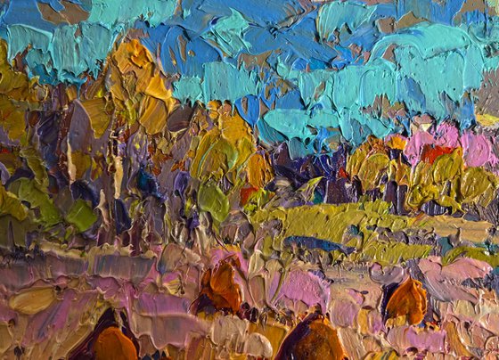 Autumn haystacks