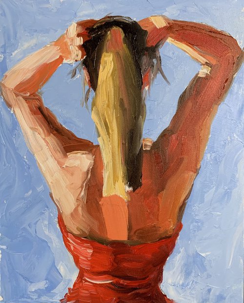 Woman in a red dress. by Vita Schagen