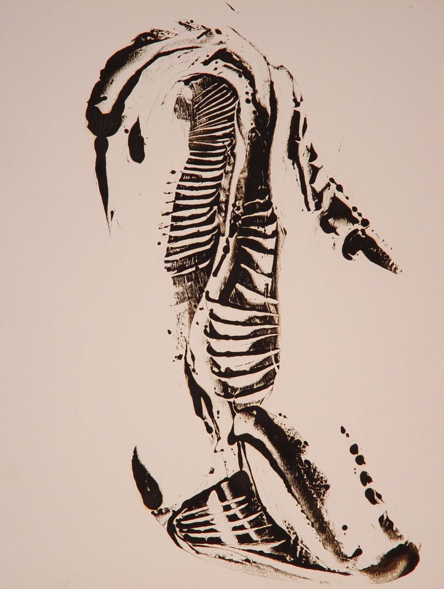 Abstract Animal Limited Edition Print By Frederic Belaubre, 20 X 26, Monoprint #1, 65X50 Cm, Original Artwork