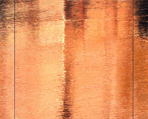 Vibrant copper river-triptych by Richard Mierniczak