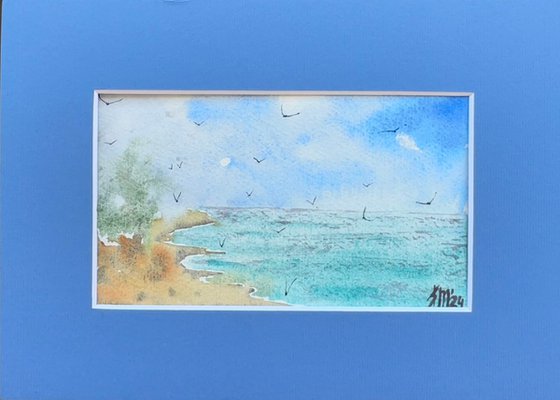 Plain air miniature seascape