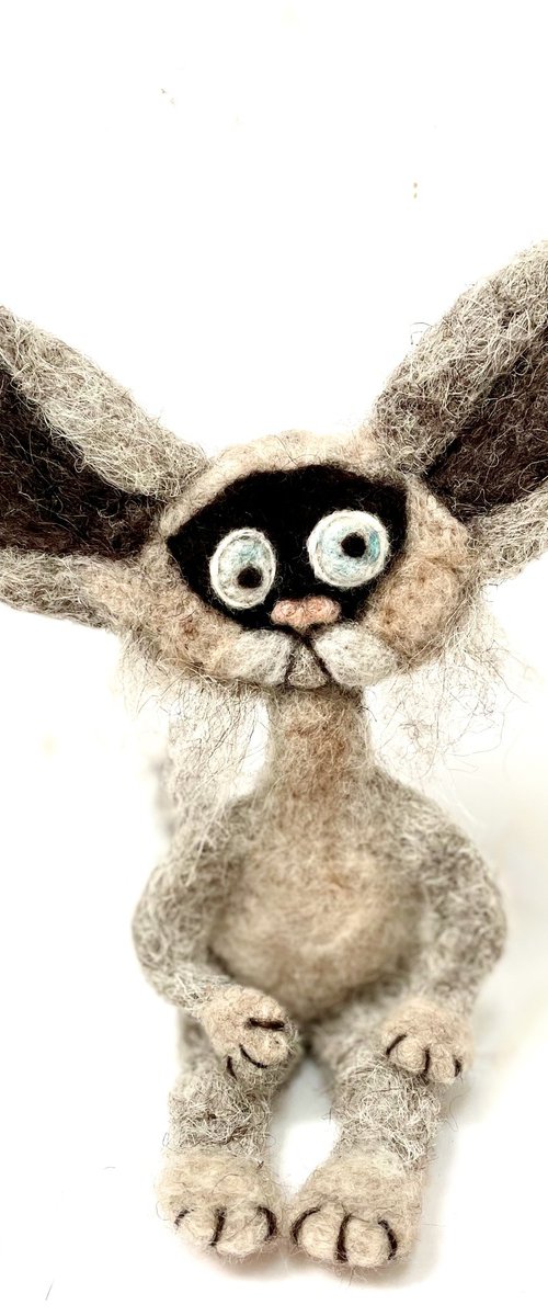 Mister GREY, felted wool cat by Eleanor Gabriel