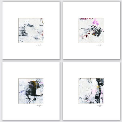 Abstract Secrets Collection 1 - 4 Abstract Paintings in mats by Kathy Morton Stanion by Kathy Morton Stanion