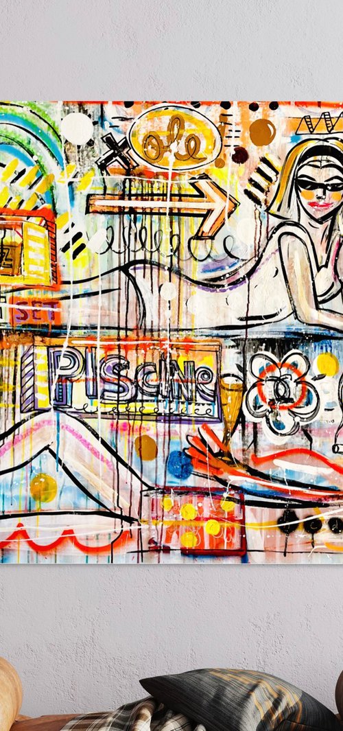 La Piscine 100x150cm by Mercedes Lagunas