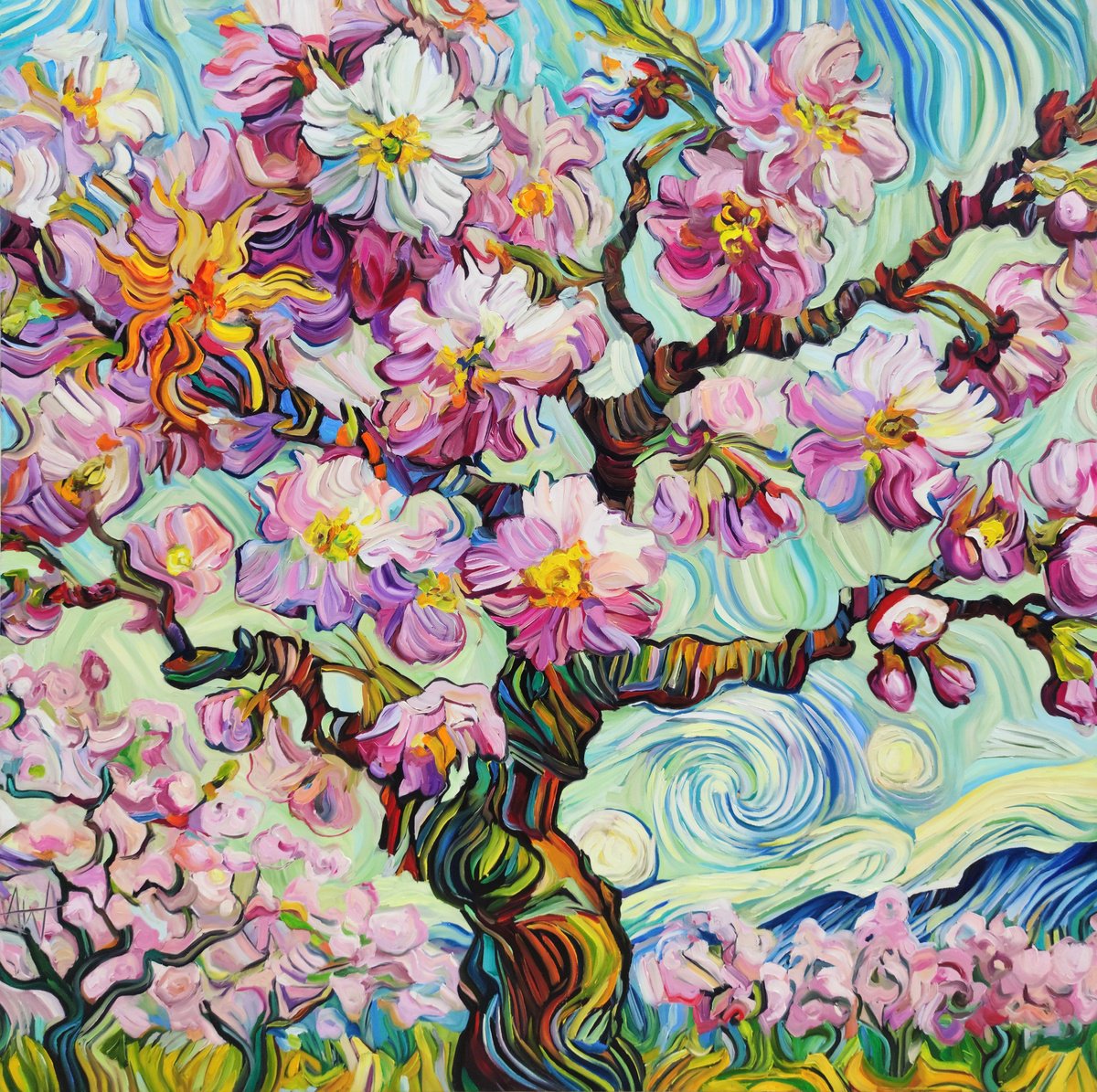 Sakura Song By Angie Wright, 47 X 47, Artwork For Sale On Artfinder