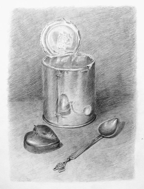 Still life. Original pencil drawing.